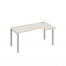 Стол на металлокаркасе UNO "Классика" эргономичный правый дуб / металлокаркас серый А4 С1 046 ДШ