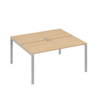 Рабочая станция на металлокаркасе UNO (2х160) натуральный дуб / металлокаркас серый А4 С1 175 НД