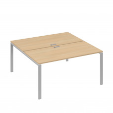 Рабочая станция опоры UNO столы 2х160 натуральный дуб / металлокаркас серый А4 С1 178 НД