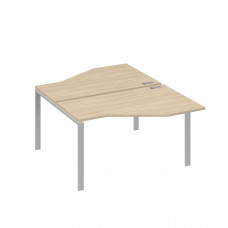 Рабочая станция (2х140) со столами Техно на каркасе UNO дуб скандинавский / металлокаркас серый А4 С1 187 ДК