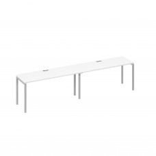 Рабочая станция на металлокаркасе DUE (2х160) белый премиум / металлокаркас серый А4 С2 005-2 БП