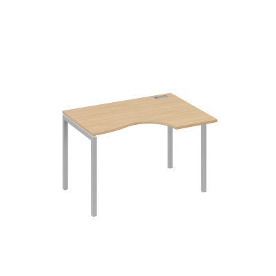 Стол эргономичный на металлокаркасе DUE правый "Классика" натуральный дуб / металлокаркас серый А4 С2 042 НД