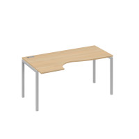 Стол эргономичный левый "Классика" на металлокаркасе DUE натуральный дуб / металлокаркас серый А4 С2 045 НД
