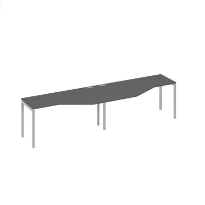 Рабочая станция (2х160) эргономичная "Техно" каркас DUE антрацит премиум / металлокаркас серый А4 С2 055-2 АР