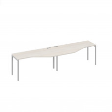 Рабочая станция (2х160) эргономичная "Техно" каркас DUE дуб / металлокаркас серый А4 С2 055-2 ДШ