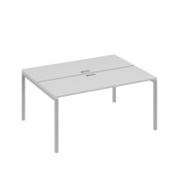 Рабочая станция 2х160 на опорах DUE серый / металлокаркас серый А4 С2 172 СЕ