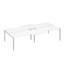 Станция 4х160 опоры DUE столы Классика эргономичные белый премиум / металлокаркас серый А4 С2 185-2 БП