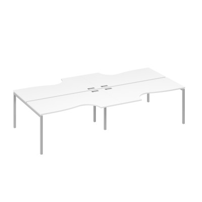 Станция 4х160 опоры DUE столы Классика эргономичные белый премиум / металлокаркас серый А4 С2 185-2 БП