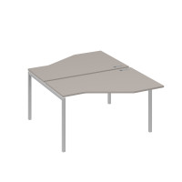 Рабочая станция (2х140) со столами Техно каркас DUE мокко премиум / металлокаркас серый А4 С2 187 МП