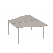 Рабочая станция (2х140) со столами Техно каркас DUE мокко премиум / металлокаркас серый А4 С2 187 МП