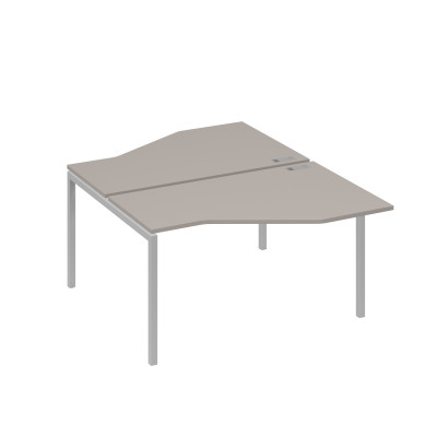 Рабочая станция (2х140) со столами Техно каркас DUE мокко премиум / металлокаркас серый А4 С2 187 МП