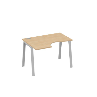 Стол "Классика" на металлокаркасе TRE левый эргономичный натуральный дуб / металлокаркас серый А4 С3 041 НД