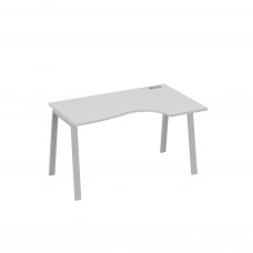 Стол на металлокаркасе TRE эргономичный правый "Классика" серый / металлокаркас серый А4 С3 044 СЕ