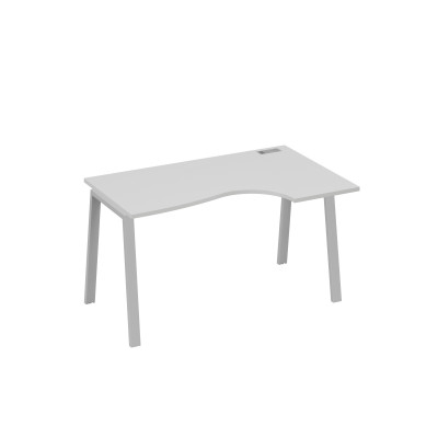 Стол на металлокаркасе TRE эргономичный правый "Классика" серый / металлокаркас серый А4 С3 044 СЕ