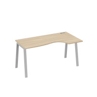 Стол эргономичный правый "Классика" на металлокаркасе TRE дуб скандинавский / металлокаркас серый А4 С3 046 ДК