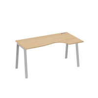 Стол эргономичный правый "Классика" на металлокаркасе TRE натуральный дуб / металлокаркас серый А4 С3 046 НД