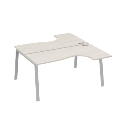 Рабочая станция на опорах TRE (2х160) столы Классика дуб / металлокаркас серый А4 С3 182 ДШ