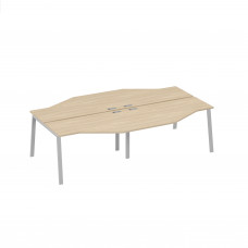 Рабочая станция на металлокаркасе TRE столы (4х140) Техно дуб скандинавский / металлокаркас серый А4 С3 187-2 ДК