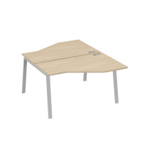 Рабочая станция (2х140) каркас TRE со столами Техно дуб скандинавский / металлокаркас серый А4 С3 187 ДК