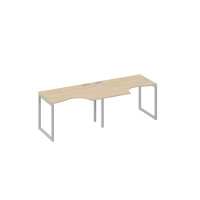 Рабочая станция столы Классика каркас QUATTRO (2х120) дуб скандинавский / металлокаркас серый А4 С4 041-2 ДК