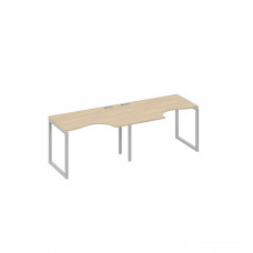 Рабочая станция столы Классика каркас QUATTRO (2х120) дуб скандинавский / металлокаркас серый А4 С4 041-2 ДК