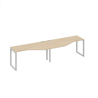 Cтанция QUATTRO столы (2х160) Техно эргономичные дуб скандинавский / металлокаркас серый А4 С4 055-2 ДК