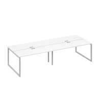 Рабочая станция на металлокаркасе QUATTRO (4х160) белый премиум / металлокаркас серый А4 С4 172-2 БП