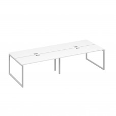 Рабочая станция на металлокаркасе QUATTRO (4х160) белый премиум / металлокаркас серый А4 С4 172-2 БП