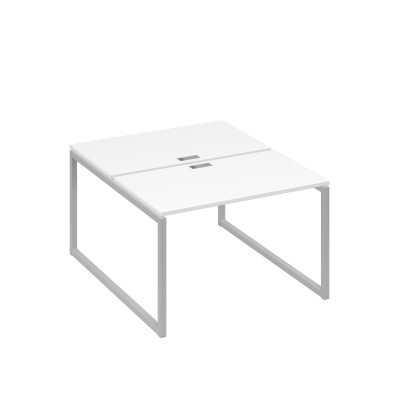 Рабочая станция 2х120 на металлокаркасе QUATTRO белый премиум / металлокаркас серый А4 С4 173 БП