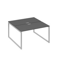 Рабочая станция 2х140 на опорах QUATTRO антрацит премиум / металлокаркас серый А4 С4 174 АР