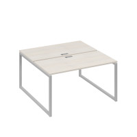 Рабочая станция 2х140 на опорах QUATTRO дуб / металлокаркас серый А4 С4 174 ДШ