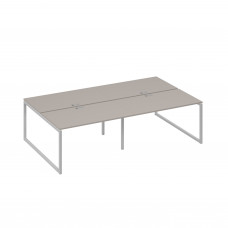 Рабочая станция на металлокаркасе QUATTRO (4х140) мокко премиум / металлокаркас серый А4 С4 177-2 МП