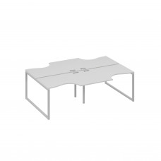 Рабочая станция столы (4х120) Классика опоры QUATTRO серый / металлокаркас серый А4 С4 183-2 СЕ