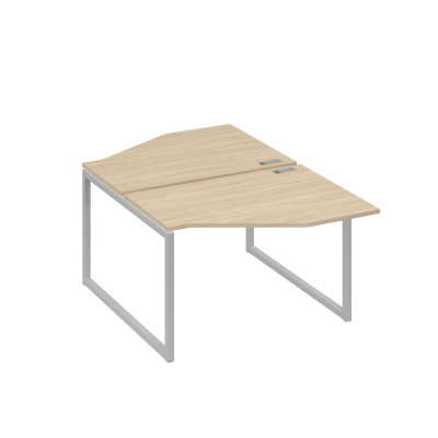 Станция каркас QUATTRO столы (2х120) эргономичные Техно дуб скандинавский / металлокаркас серый А4 С4 186 ДК