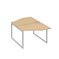 Станция каркас QUATTRO столы (2х120) эргономичные Техно натуральный дуб / металлокаркас серый А4 С4 186 НД