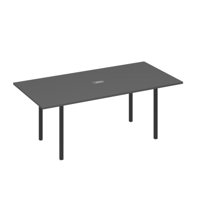 Стол 200 переговорный с металлокаркасом DUE антрацит премиум / металлокаркас антрацит А4 А2 123 АР