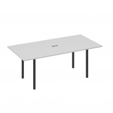 Стол 200 переговорный с металлокаркасом DUE серый / металлокаркас антрацит А4 А2 123 СЕ