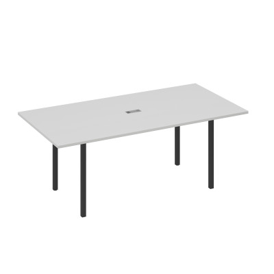 Стол 200 переговорный с металлокаркасом DUE серый / металлокаркас антрацит А4 А2 123 СЕ