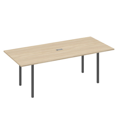 Стол переговорный 220 на металлокаркасе DUE дуб скандинавский / металлокаркас антрацит А4 А2 124 ДК