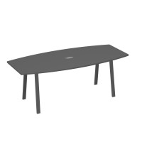 Стол для переговоров 220 на металлокаркасе TRE антрацит премиум / металлокаркас антрацит А4 А3 114 АР