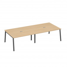 Стол 320x144 для переговоров ножки TRE натуральный дуб / металлокаркас антрацит А4 А3 136-2 НД
