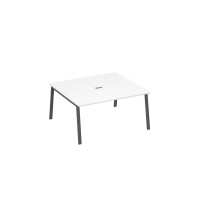 Стол 160 на каркасе TRE в переговорную белый премиум / металлокаркас антрацит А4 А3 136 БП