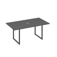 Стол 180 с опорами QUATTRO переговорный антрацит премиум / металлокаркас антрацит А4 А4 122 АР