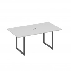 Стол 180 с опорами QUATTRO переговорный серый / металлокаркас антрацит А4 А4 122 СЕ
