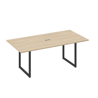 Стол 200 с металлокаркасом QUATTRO для переговоров дуб скандинавский / металлокаркас антрацит А4 А4 123 ДК
