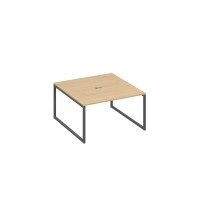 Переговорный стол 140 на металлокаркасе QUATTRO натуральный дуб / металлокаркас антрацит А4 А4 135 НД