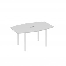 Стол 160 фигурный на металлокаркасе UNO для переговоров серый / металлокаркас белый А4 Б1 111 СЕ