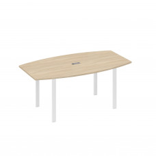 Стол фигурный 180 с металлокаркасом UNO дуб скандинавский / металлокаркас белый А4 Б1 112 ДК