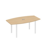 Стол фигурный 180 с металлокаркасом UNO натуральный дуб / металлокаркас белый А4 Б1 112 НД