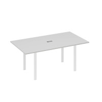 Стол 180 на металлокаркасе UNO для переговоров серый / металлокаркас белый А4 Б1 122 СЕ